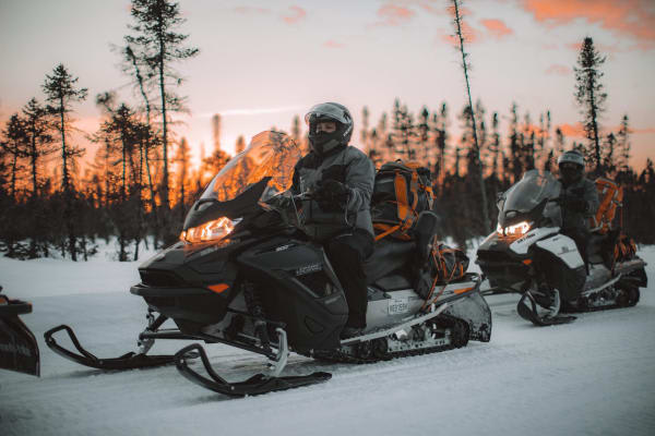 Snowmobile tour near Mont Tremblant in the Laurentians