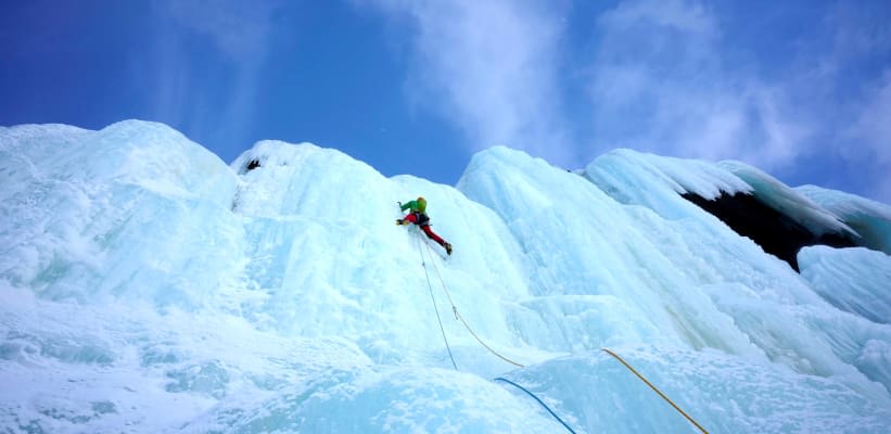 Escalade sur glace à Abisko