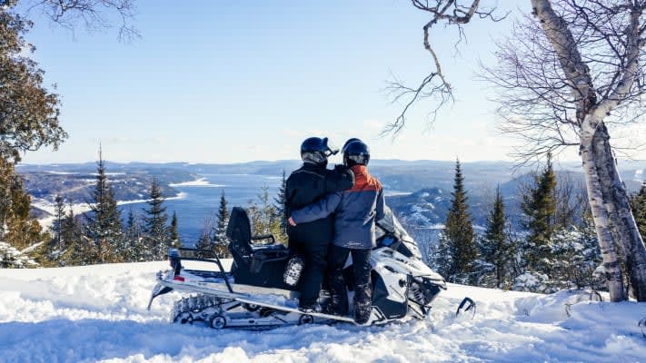 Snowmobile tour of the Saguenay Fjord near Tadoussac