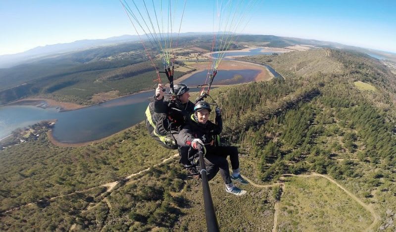 paragliding over wilderness national park