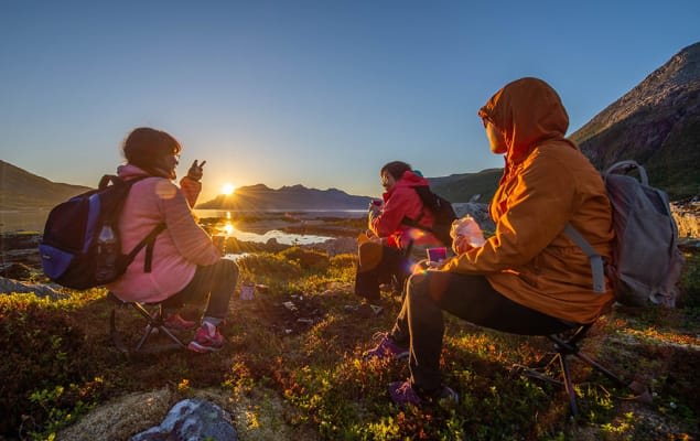 A summer walk under the midnight sun from Tromsø