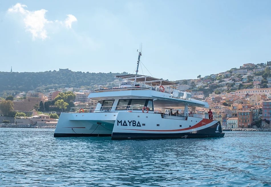 Lounge boat at sea off the coast of Nice