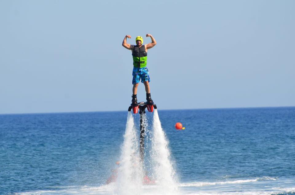 Flyboarding Session on Saint George Beach in Santorini