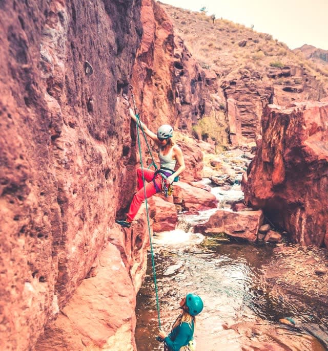 Woman climbing