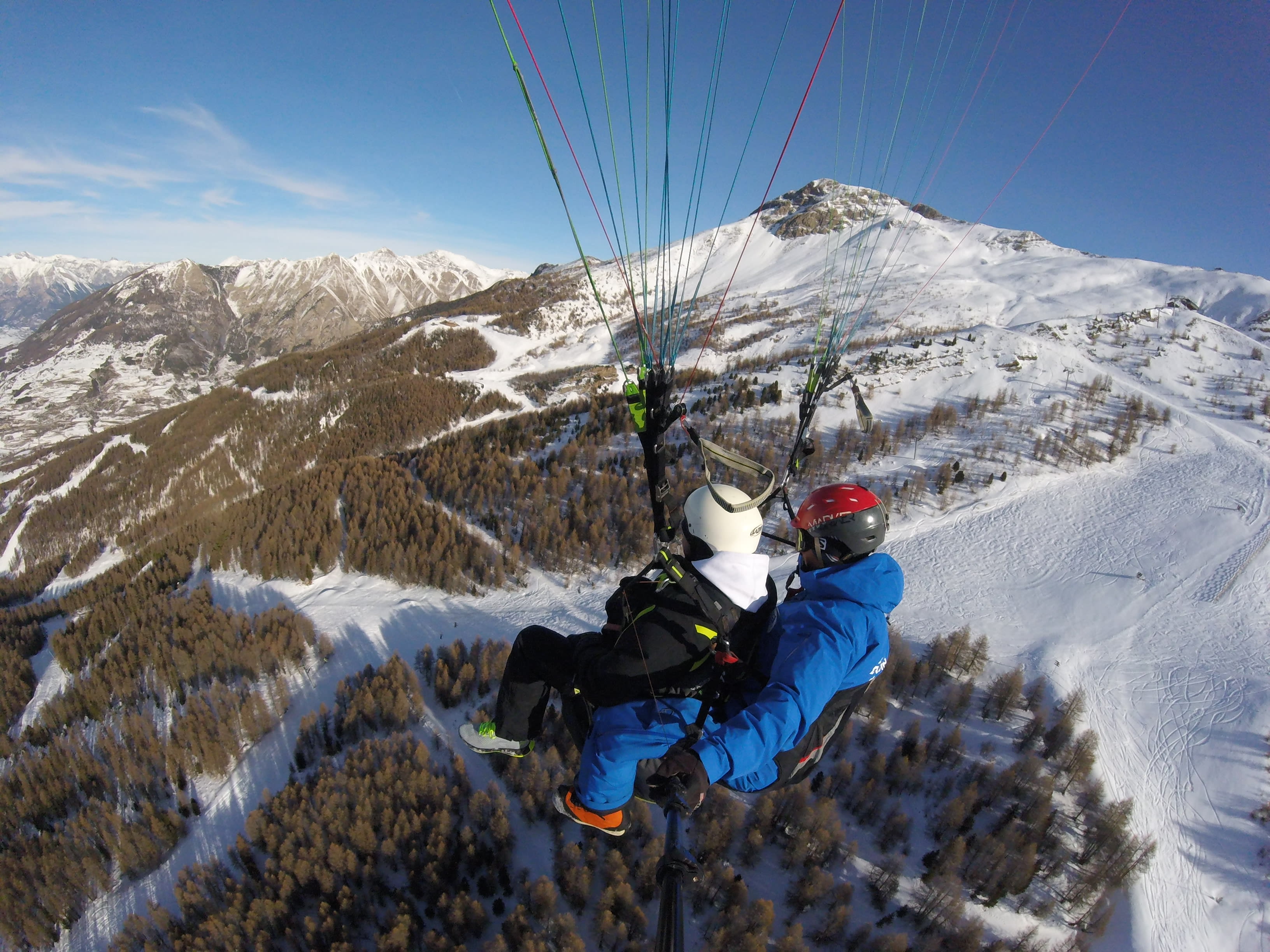 vol en parapente tandem hivernal