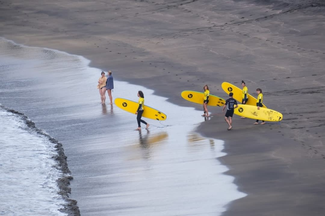 black-sand beach in Azores