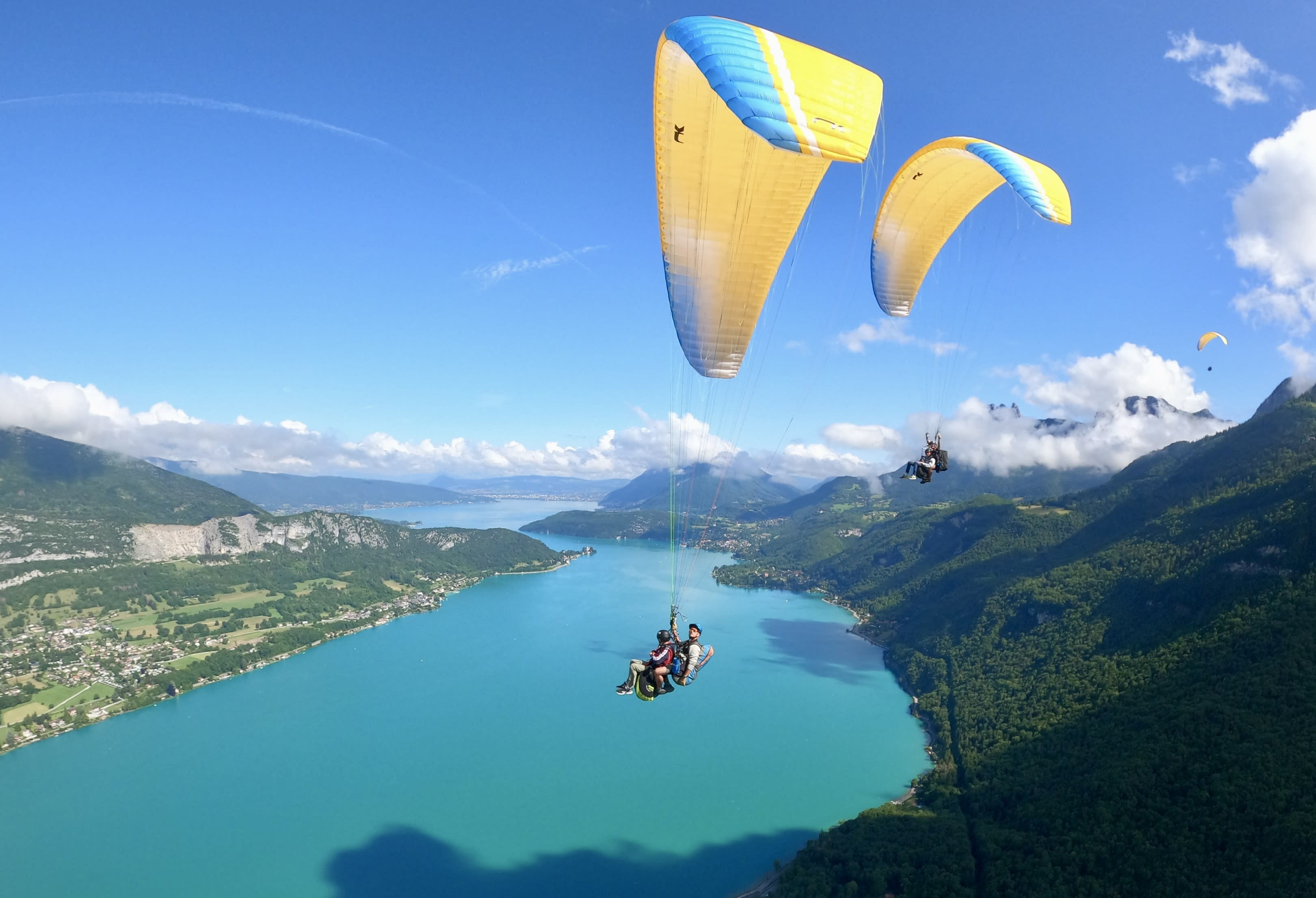 Paragliding over Lake Annecy