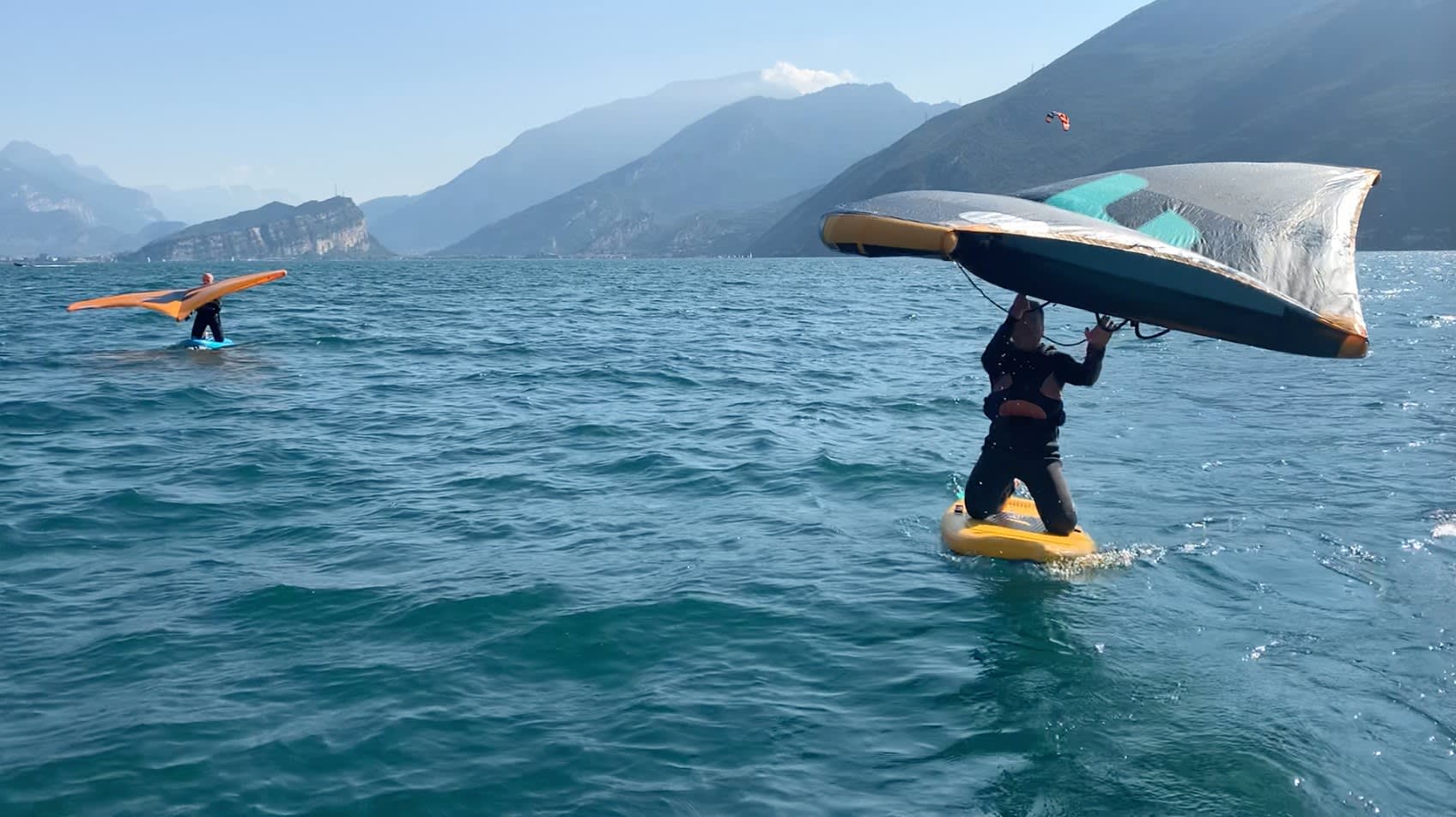 Wing foiling on Lake Garda