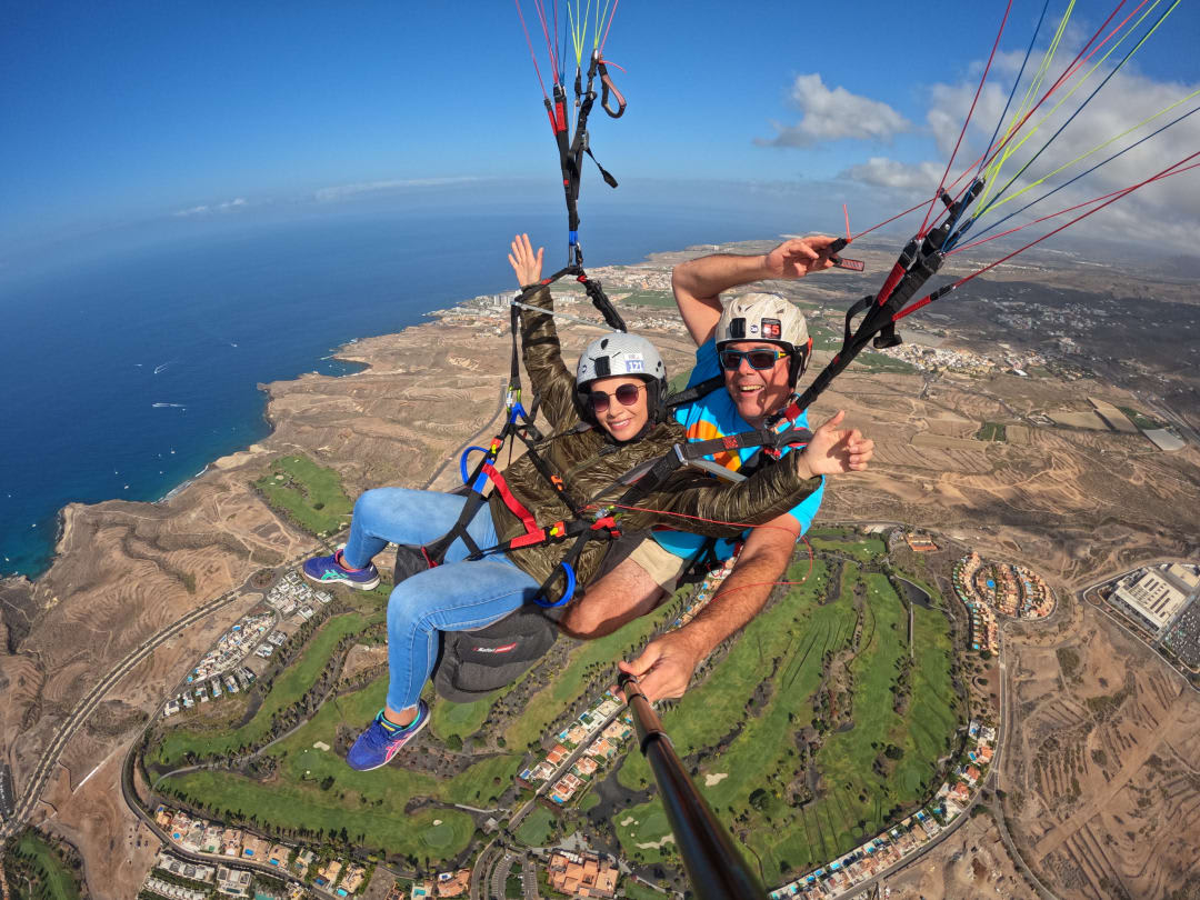 Tandem Paragliding Flight over Adeje, in Tenerife
