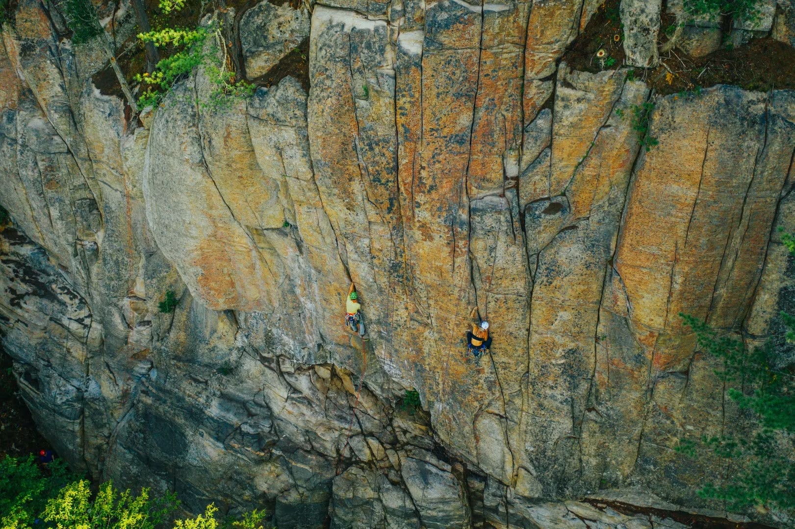 Escalade d'une falaise