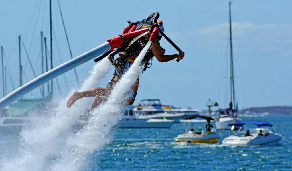 Jetpacking activity in the water