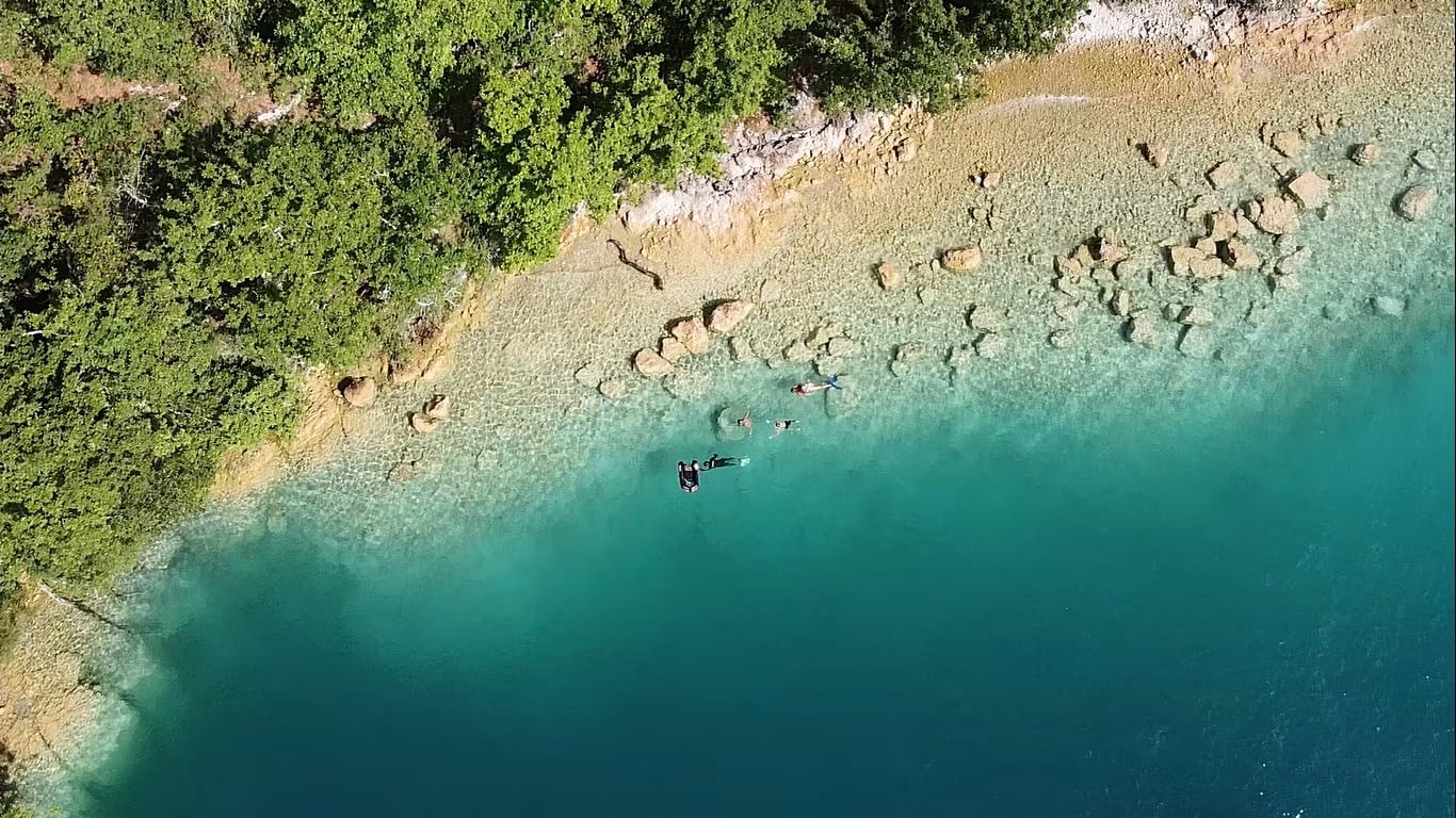 Baignade sur le lac d'Annecy