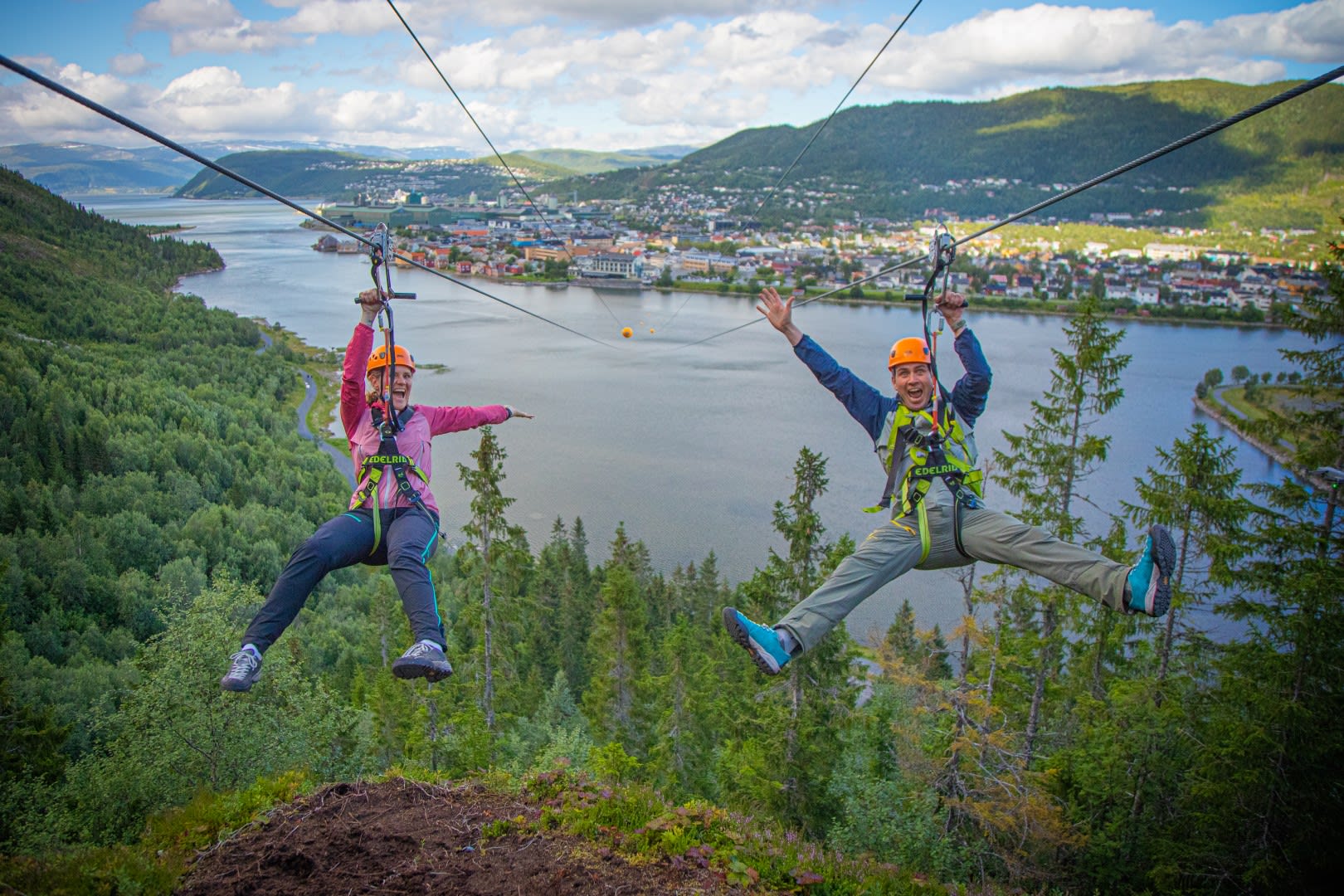 zipline in Mosjoen in Norway