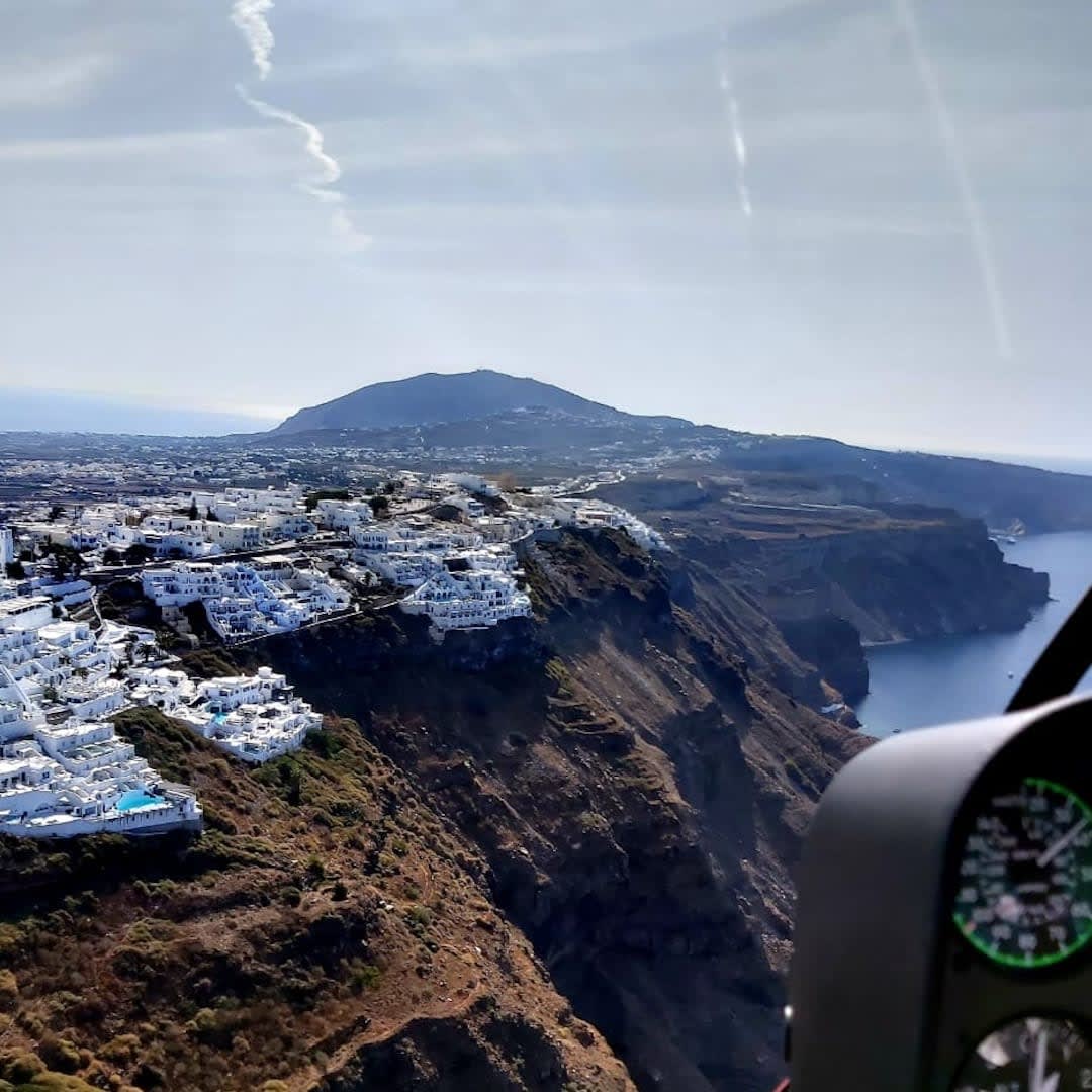 Santorini from helicopter