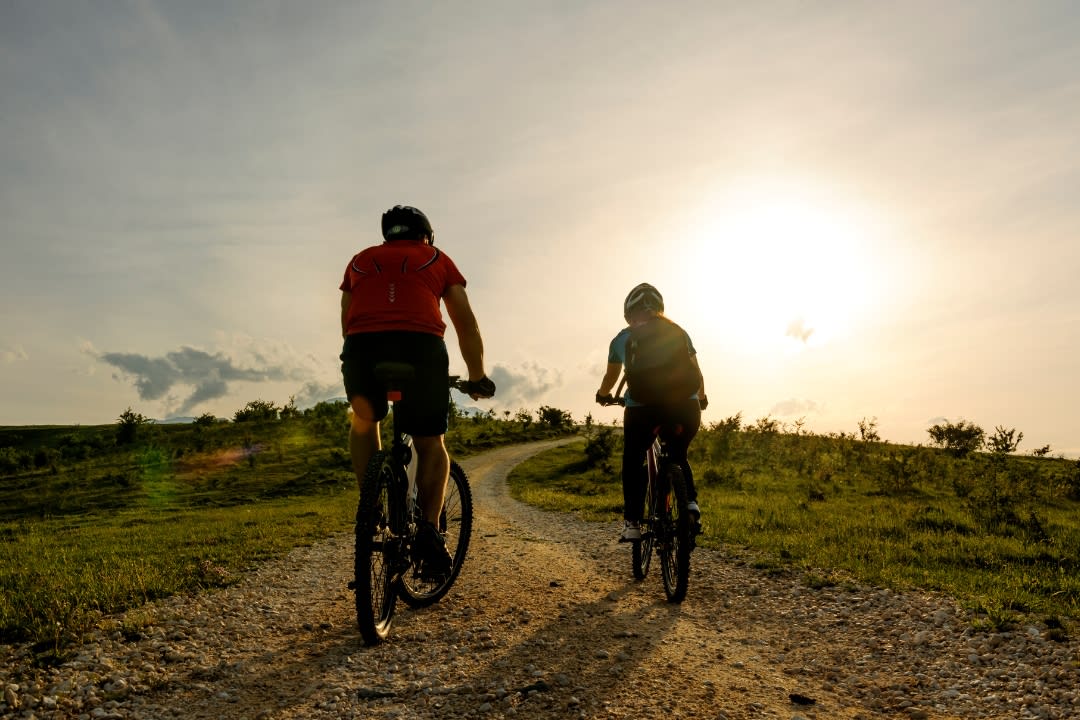 Friends doing bike tour in Santa Maria island