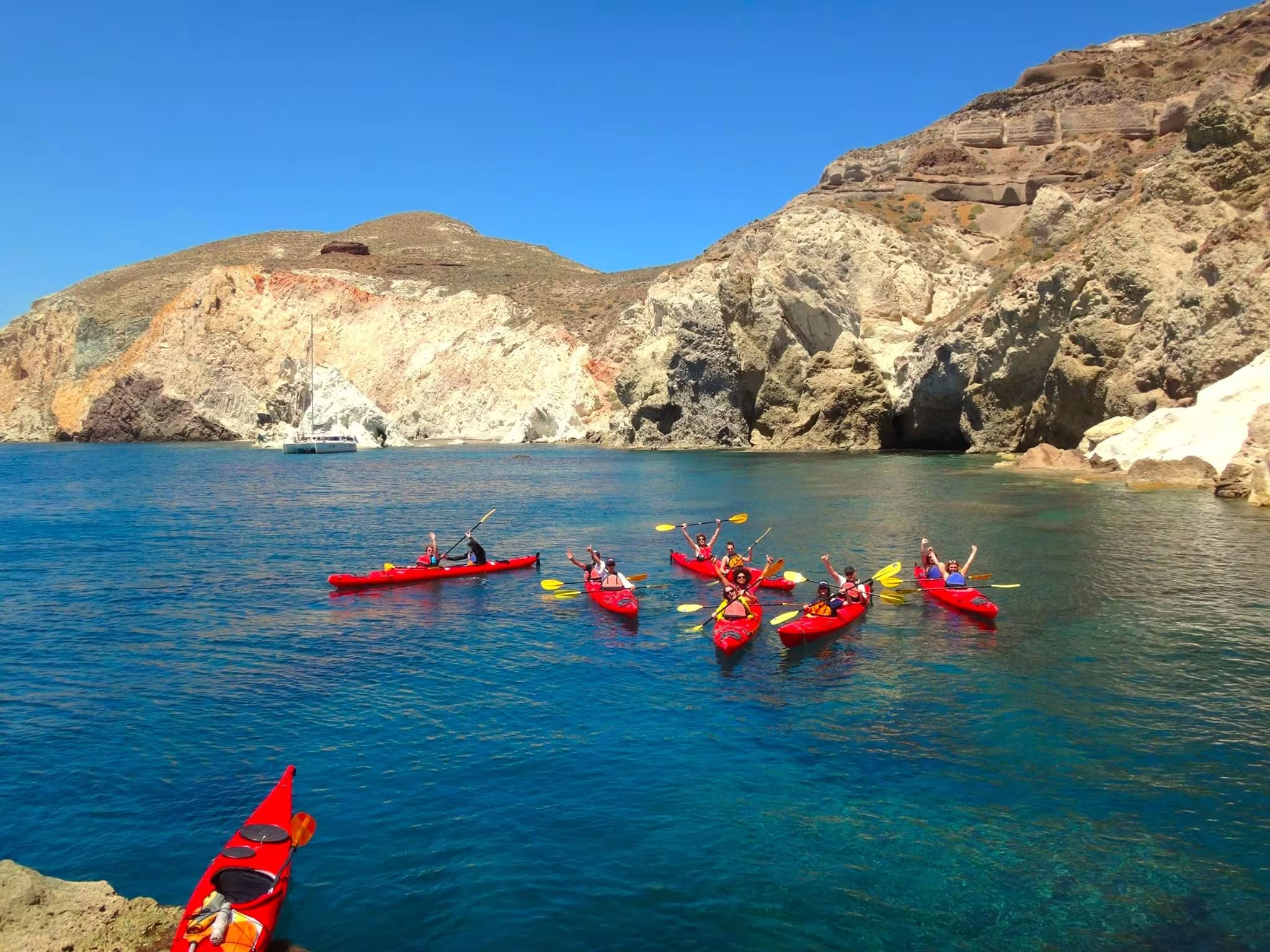 Kayak de mar en Santorini