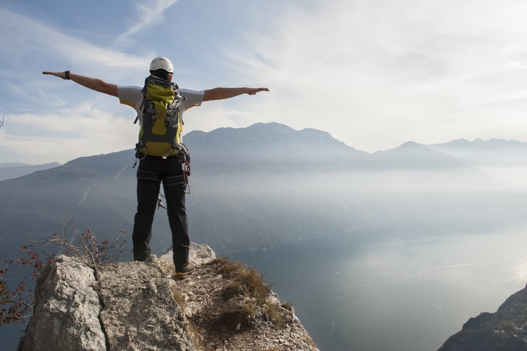 via ferrata with view on lake garda