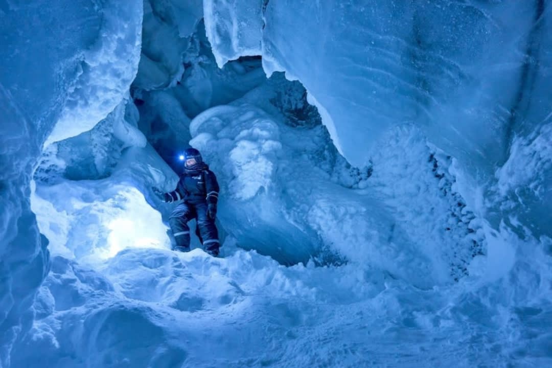 Snowmobile Safari to an Ice Cave from Longyearbyen in Svalbard