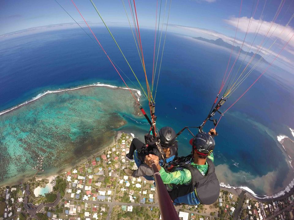 Paragliding over Tahiti
