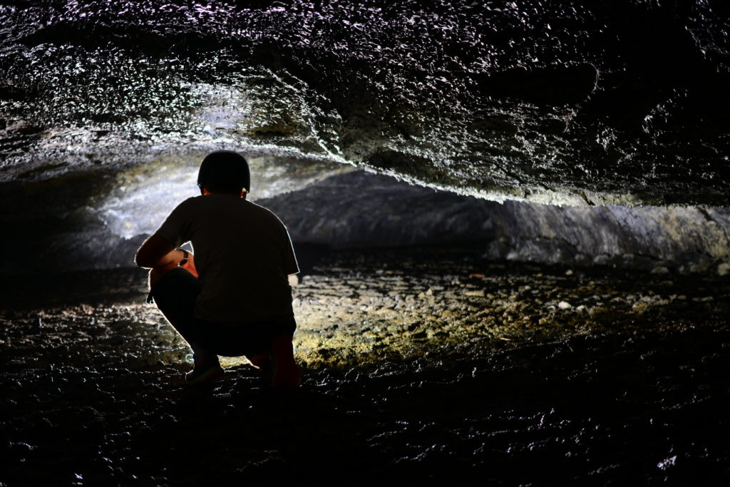 Lava tubes of the volcano of Piton de la Fournaise