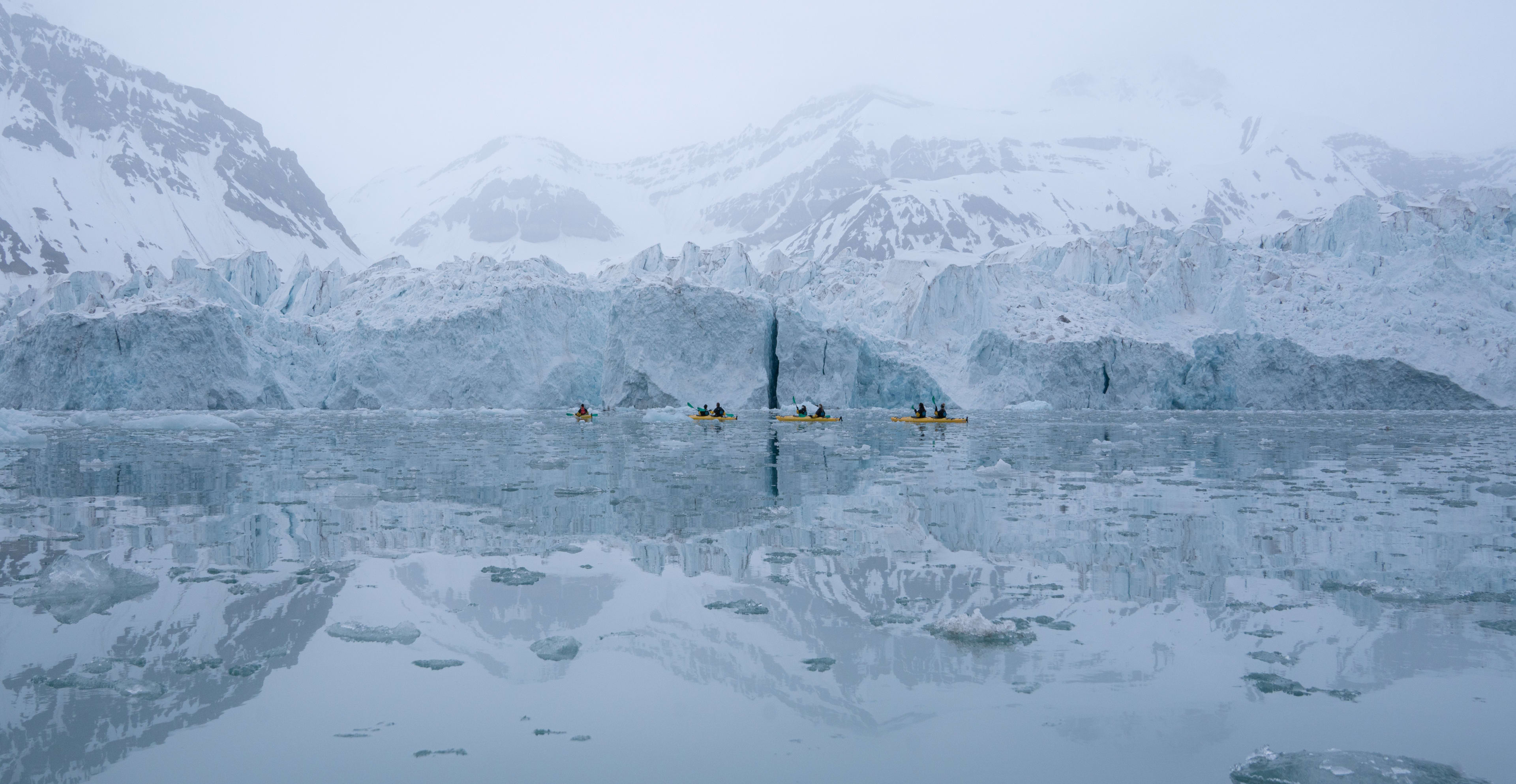 Sea kayaking in Svalbard, Norway
