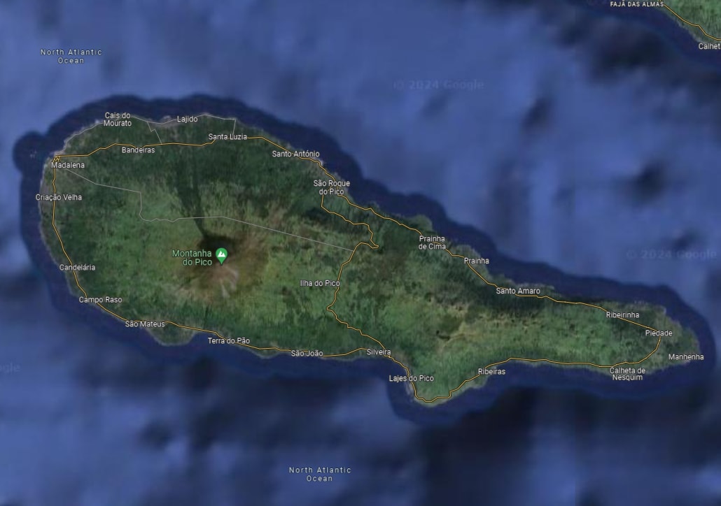 Map of the island of Pico