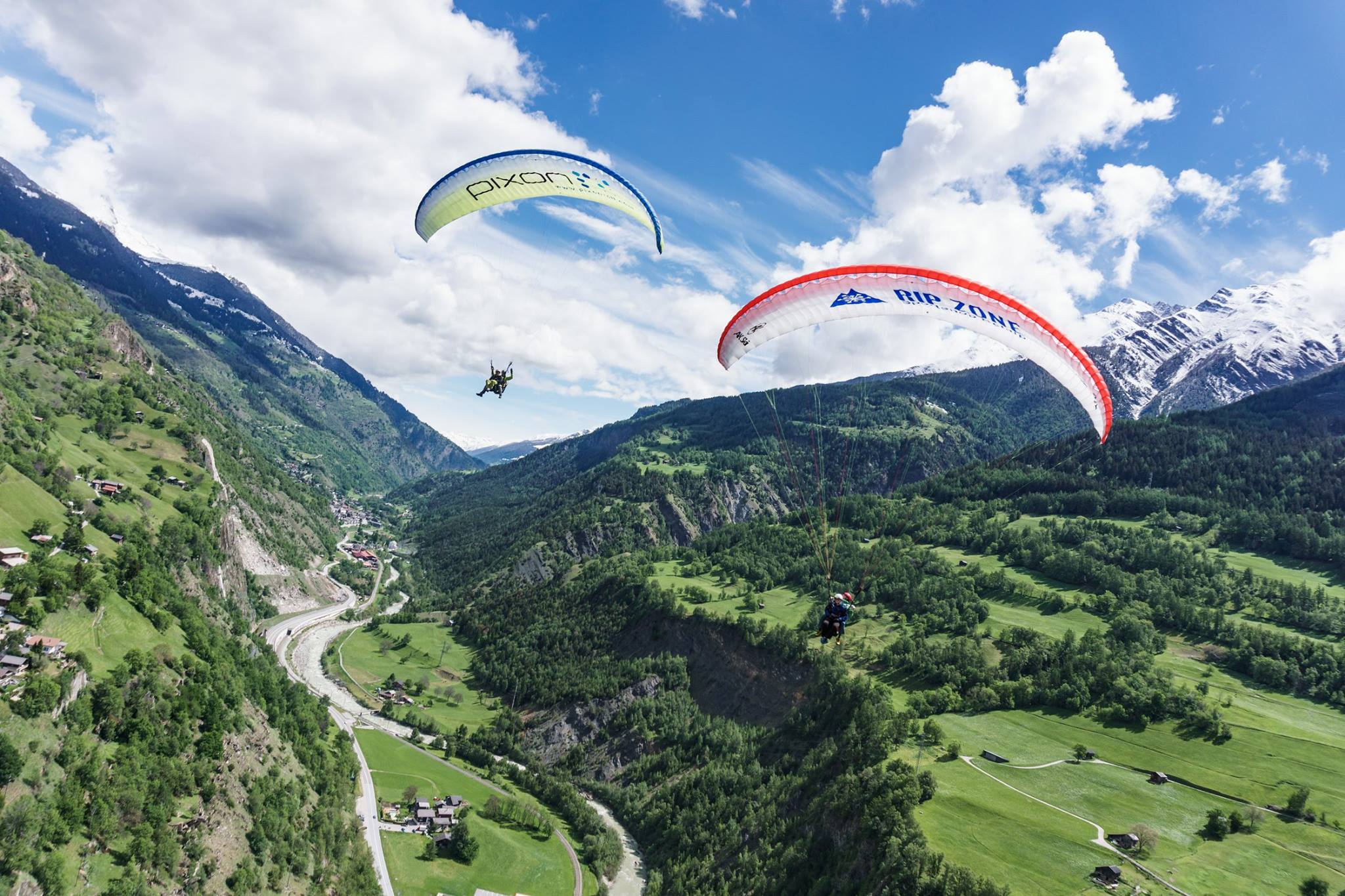 Tandem Paragliding over Aletsch from Brig