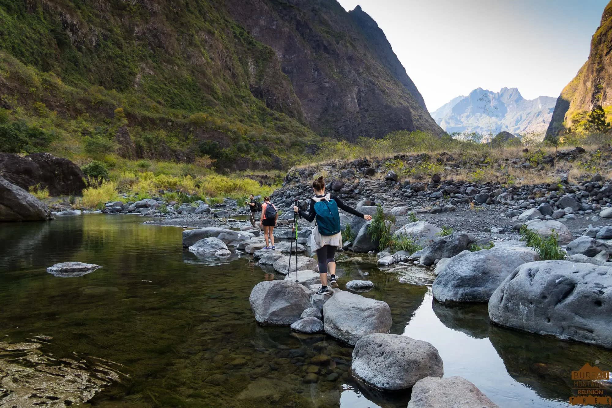 hiking in the Cirque de Mafate