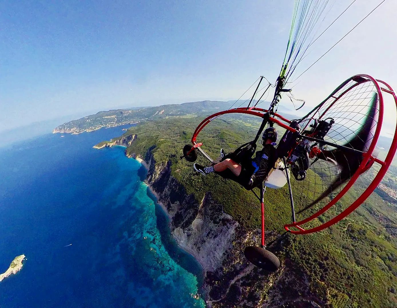 paramotor en Corfú