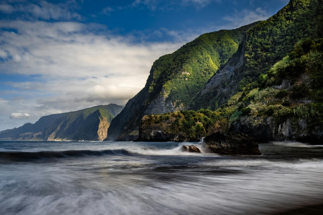 Black-sand beach in Madeira
