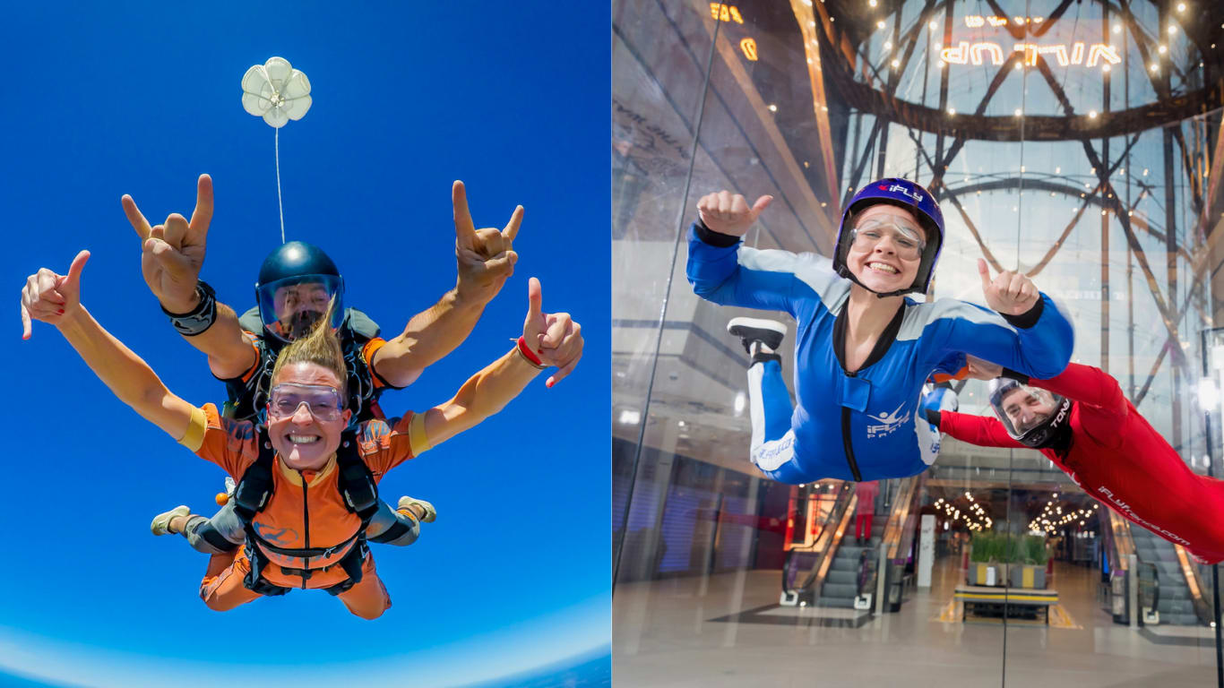 Fallschirmspringen im Freien vs. in der Halle: Fallschirm