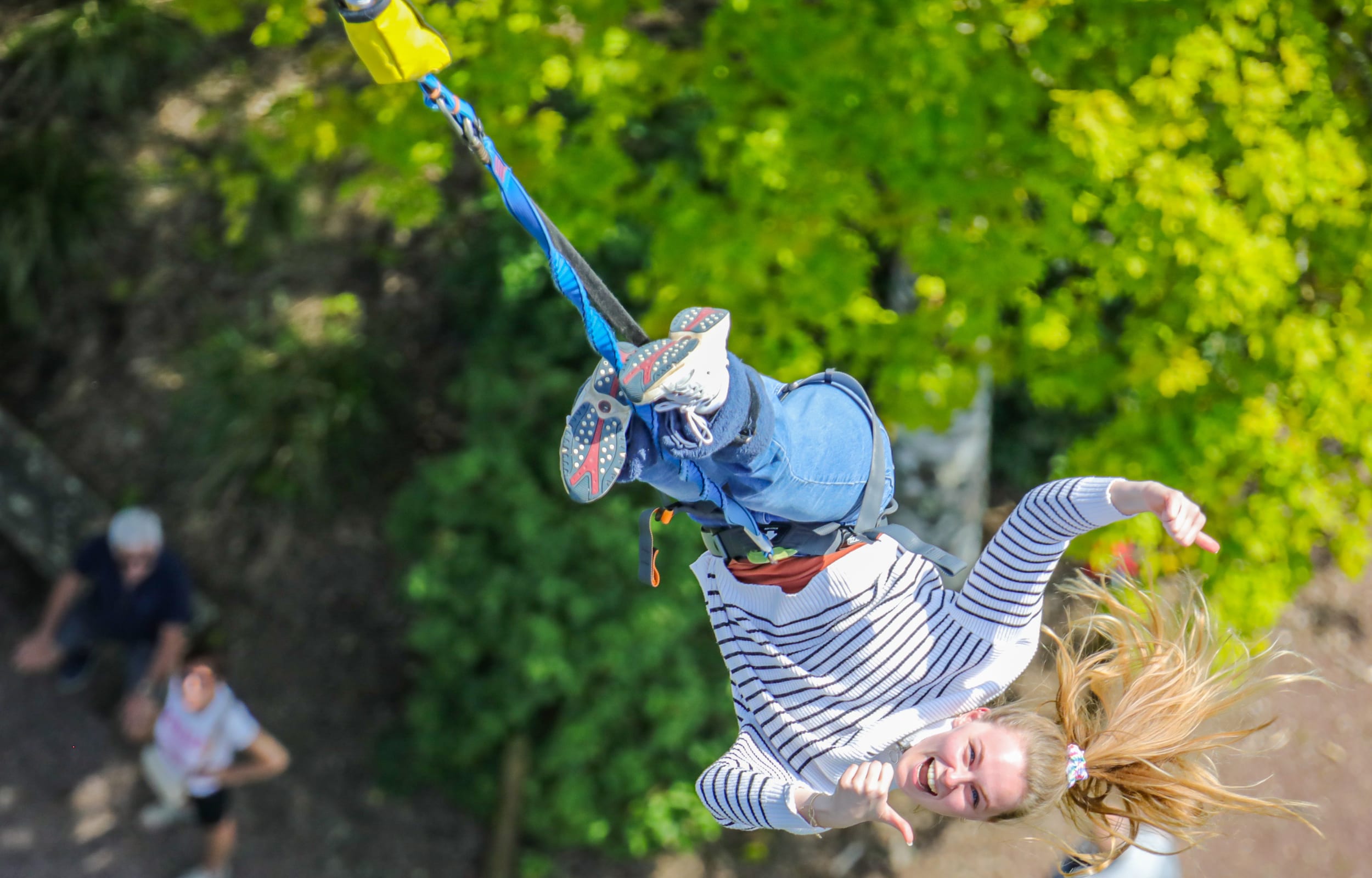 Girl Bungee Jumping at SkyPark Normandie