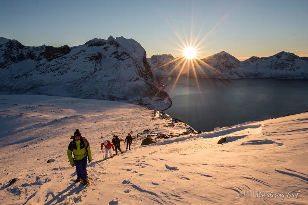 snowsheoing with great views over the tromso region