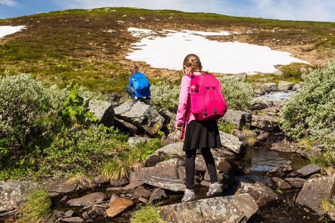 kids hiking