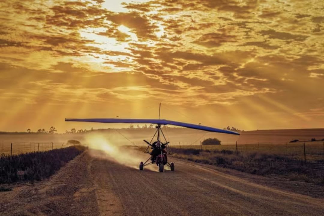 Microlight flight above Cape Town near Durbanville