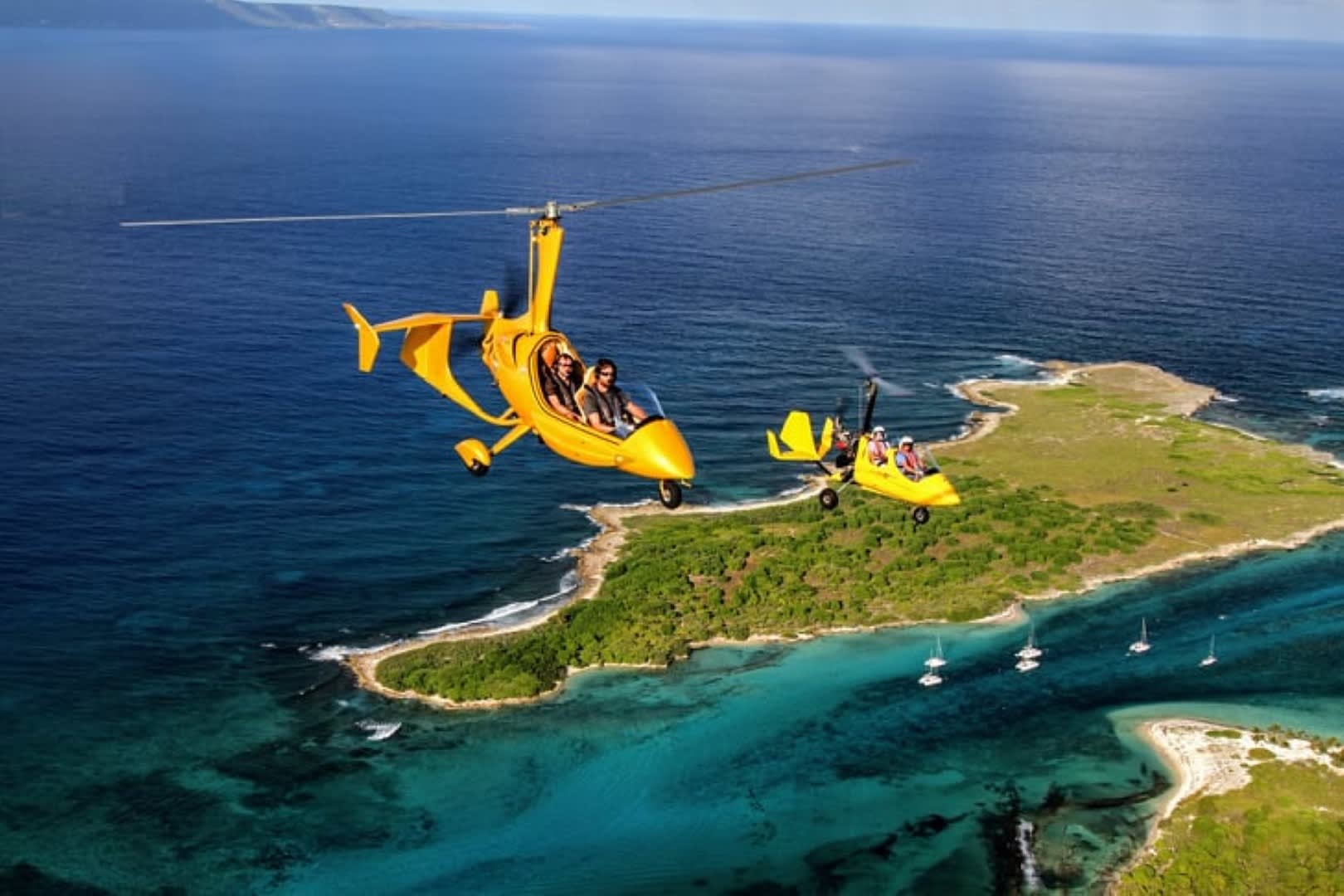 Vol en gyrocoptère au-dessus de la Guadeloupe