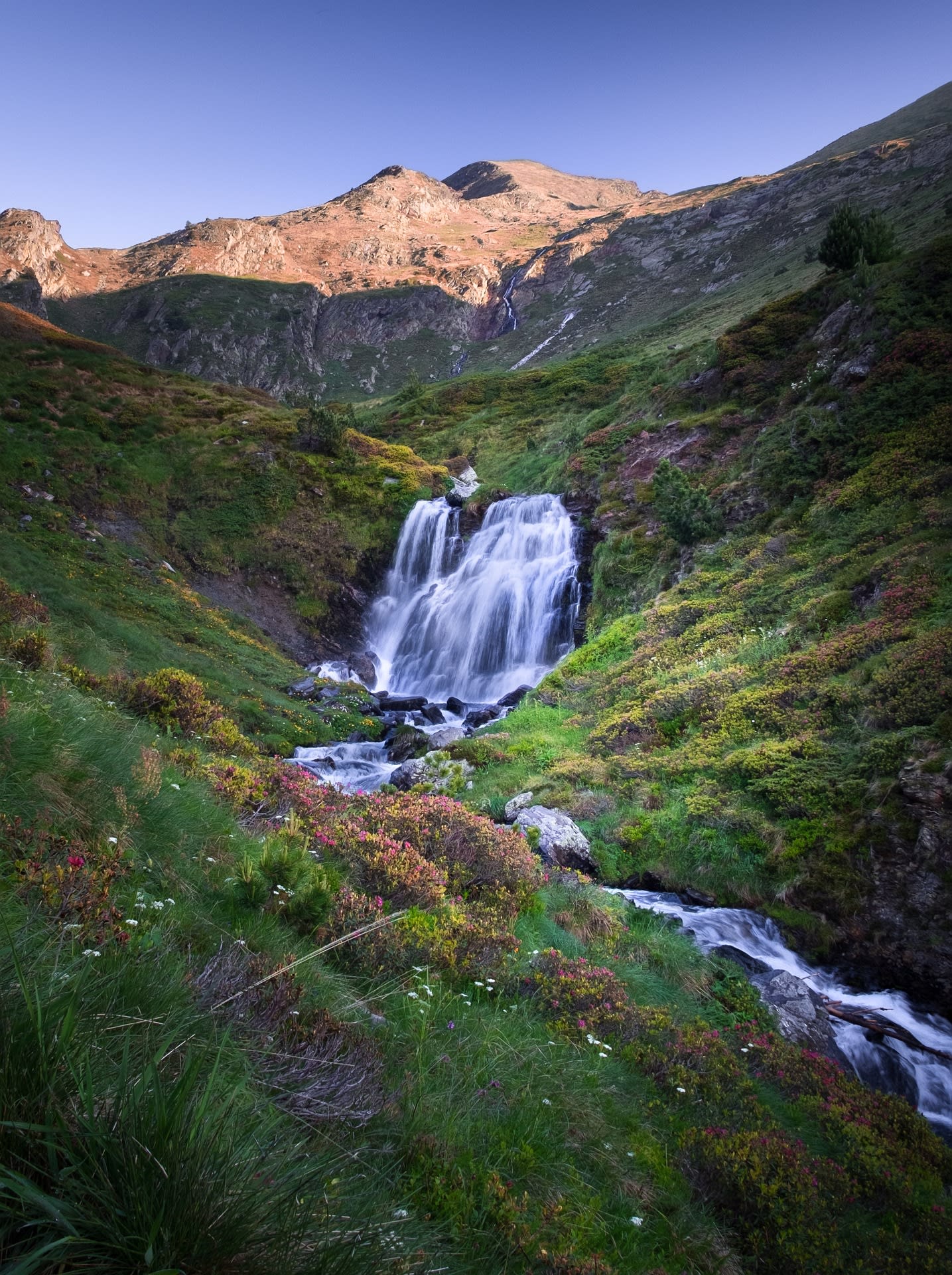 Waterfalls in the heart of the Pyrenees in Andorra