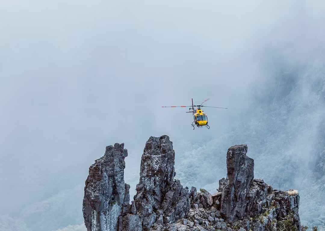 Mafate helicopter on Reunion Island