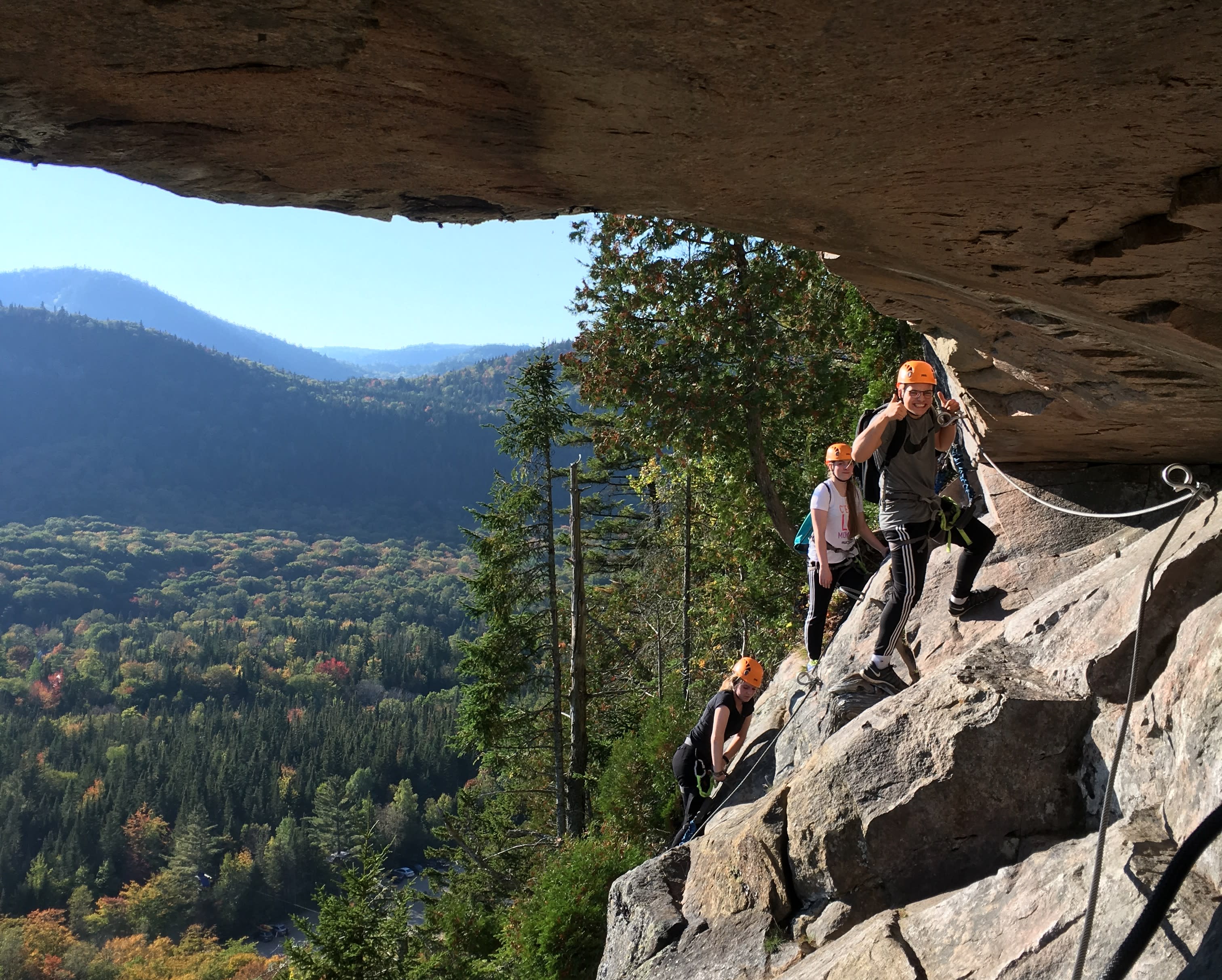 Klettersteig des Nordens im Bras-du-Nord-Tal in der Nähe von Québec City