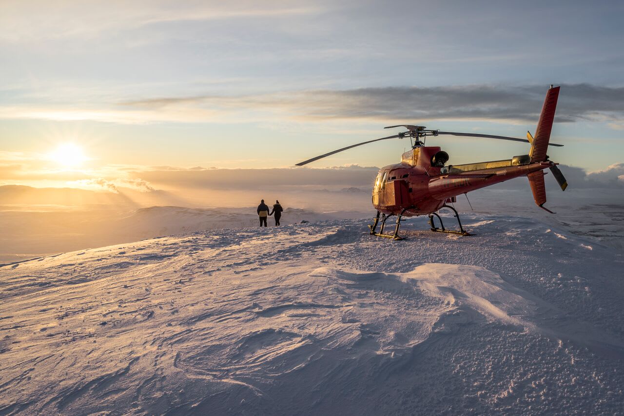 Vol en hélicoptère et atterrissage au sommet Reykjavik