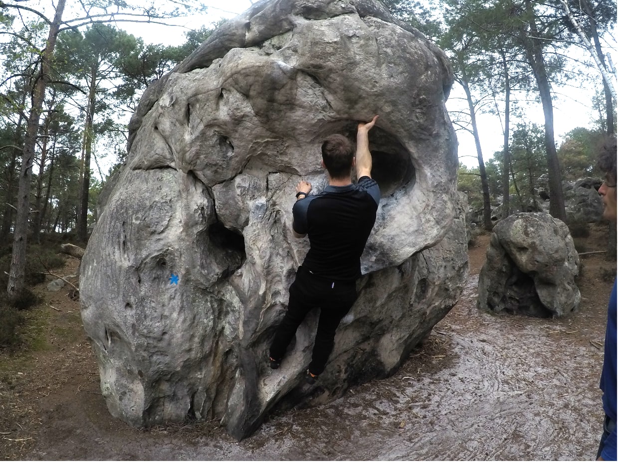 Bouldering session in Fontainebleau