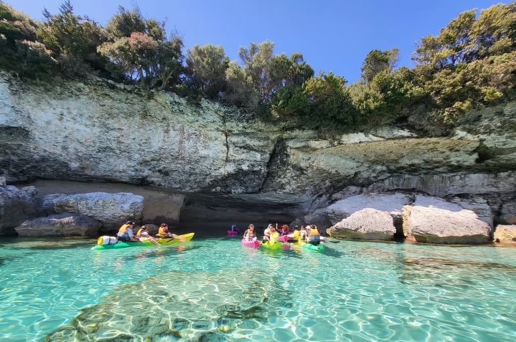 Sea cave accessible by sea kayak