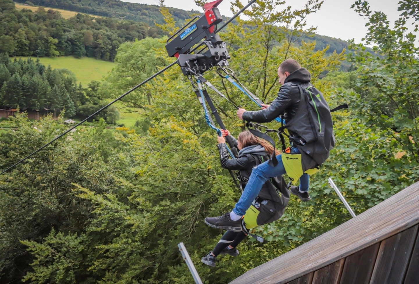 Giant Zipline from the Souleuvre Viaduct in Normandy
