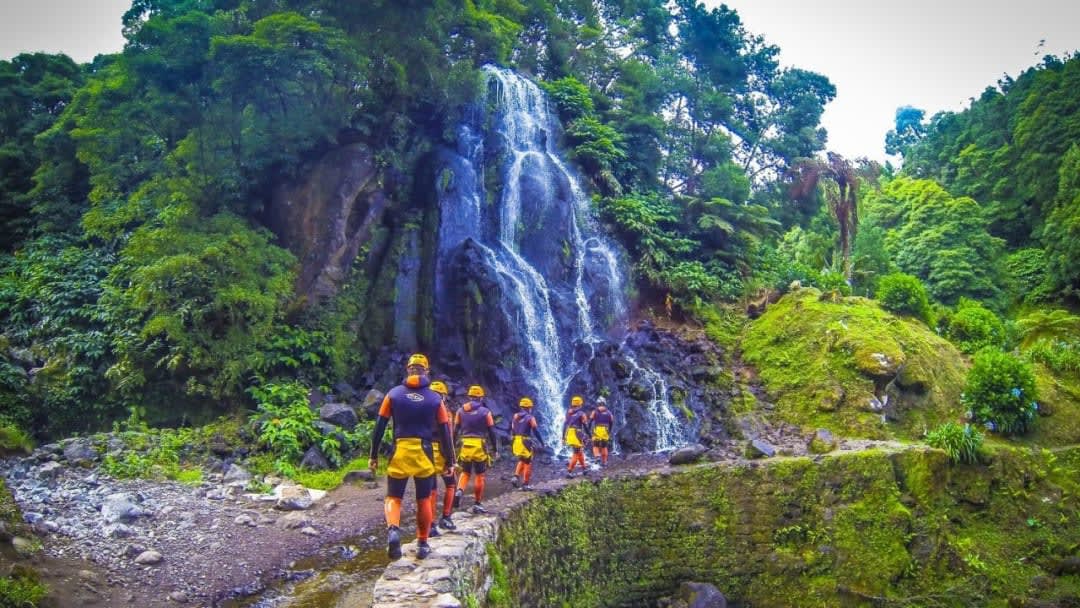 Canyoning Down the Ribeira dos Caldeiroes in São Miguel, Azores