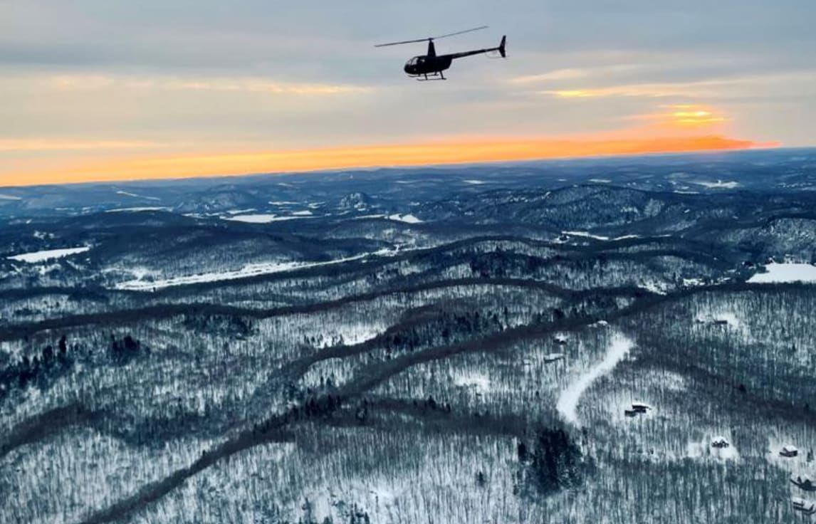 Flug mit dem Hubschrauber