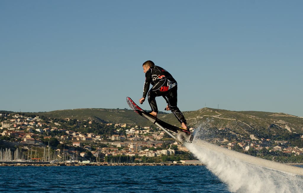 Hoverboarding Session on Saint George Beach in Santorini