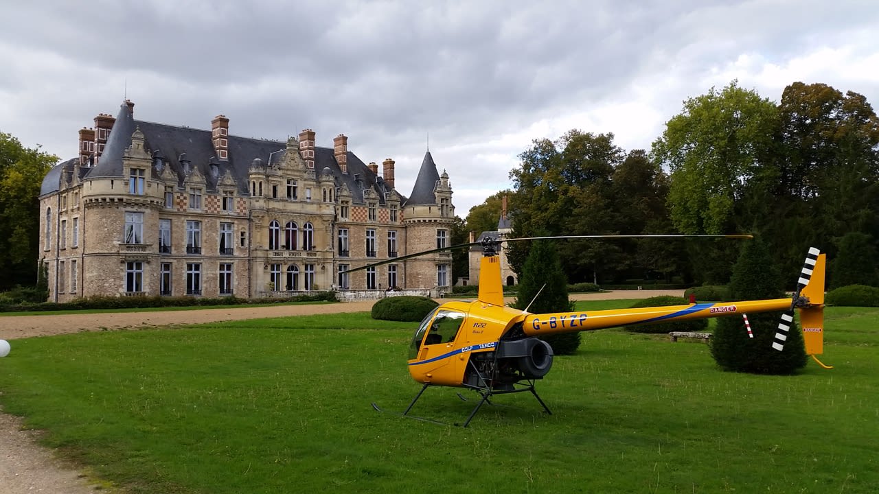 Helicopter flight in Le Havre, Normandy