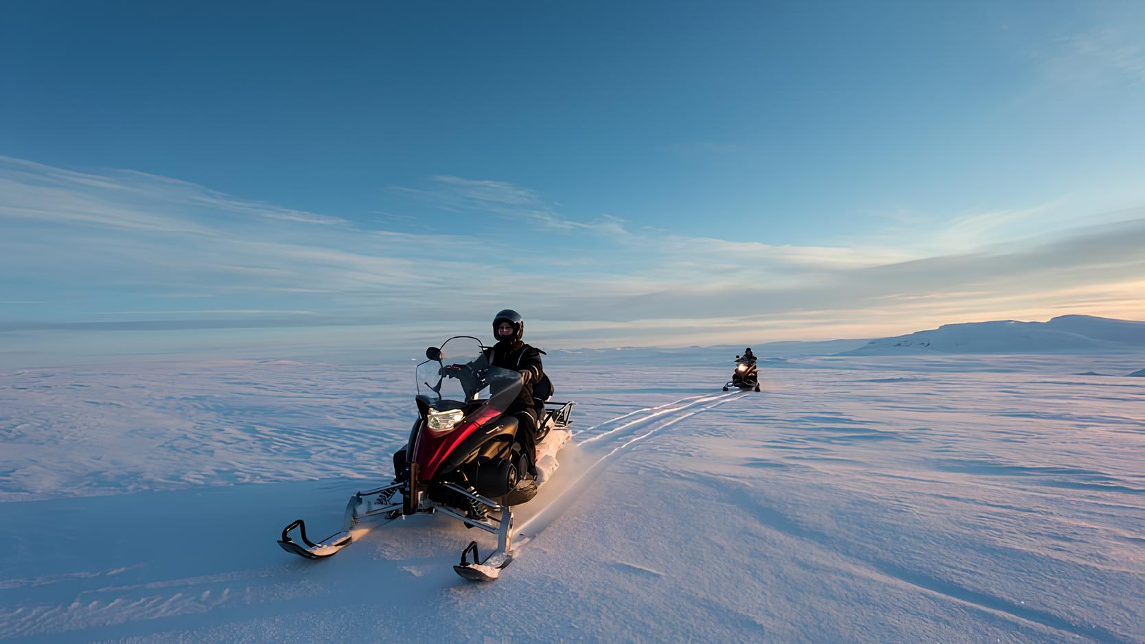 Motos de nieve en el Golden Cirlce