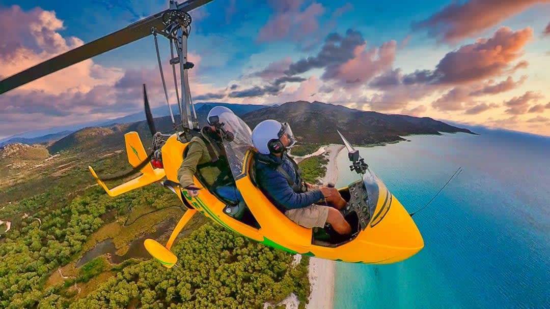 Microlight Flying over the Cap Corse from Bastia