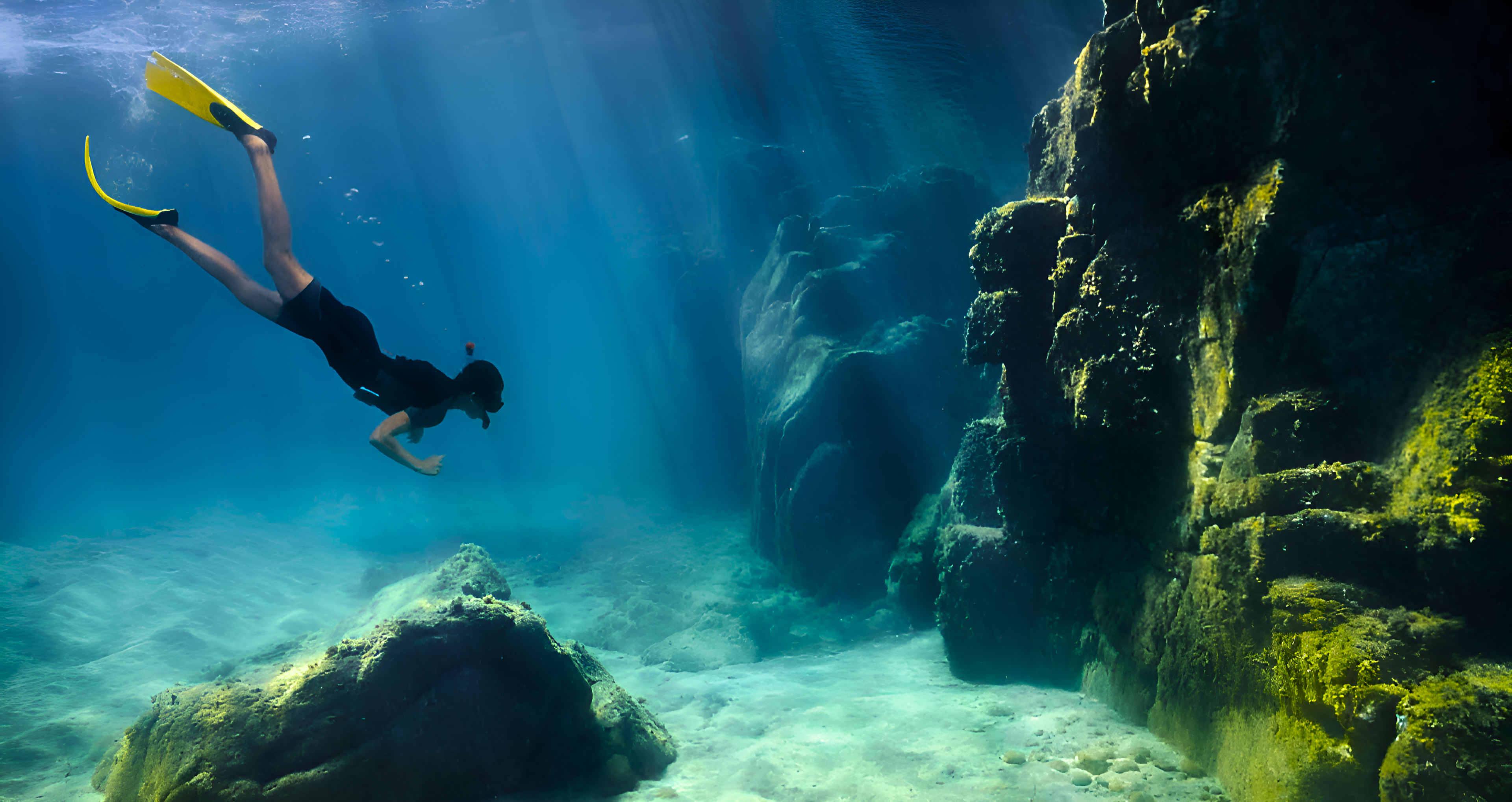 Woman snorkelling in Cabo de Gata-Níjar Natural Park